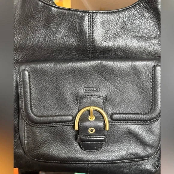 Coach SoHo G1380-F24686 Black Pebbled Leather 3-Compartment Hobo Bag in EUC - Picture 5 of 16